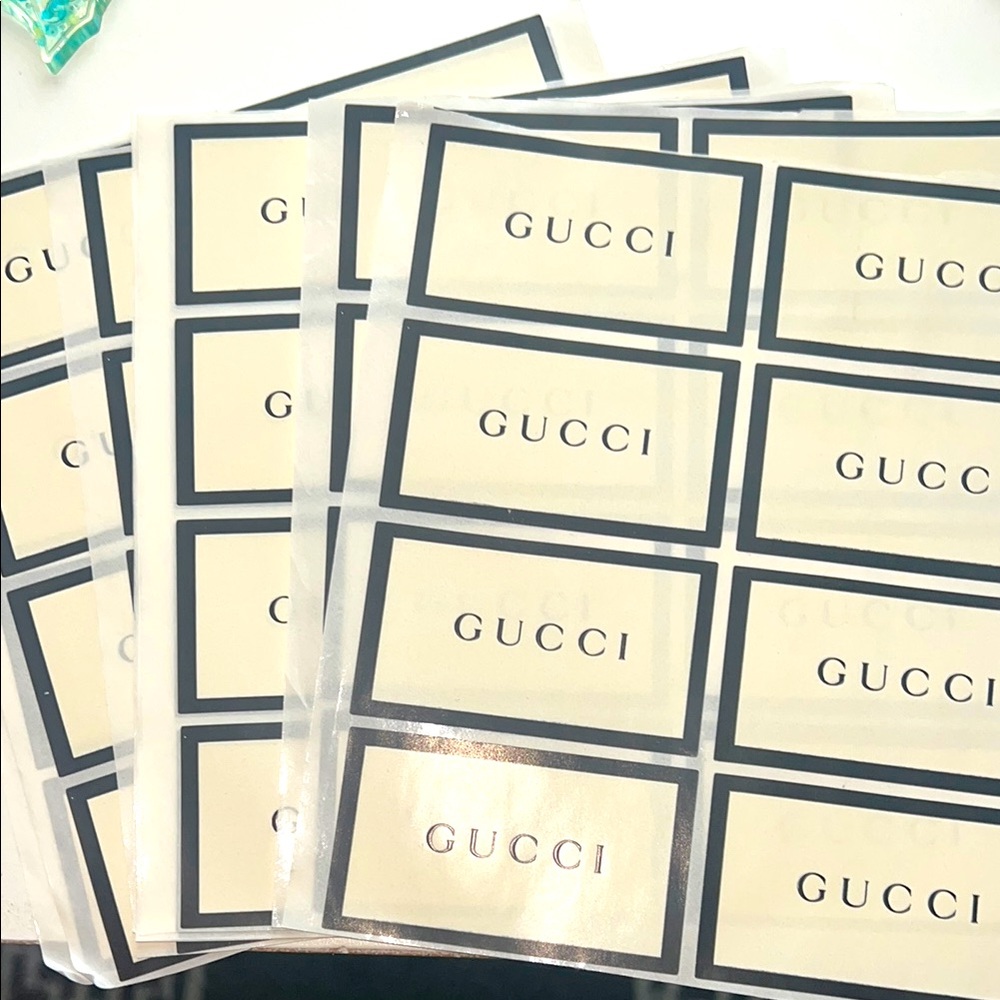 Original Collector’s Item Gucci Cream and Black Stickers /seals Labels